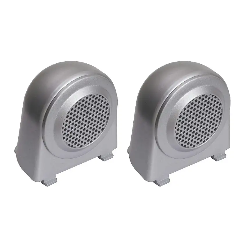 Rugged Ridge 11151.11 Tweeter Speaker Enclosures; Brushed Silver; 07-10 Jeep Wrangler JK