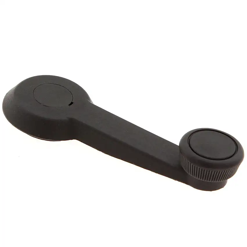 HANDLE, window winder, black plastic with wrinkle finish