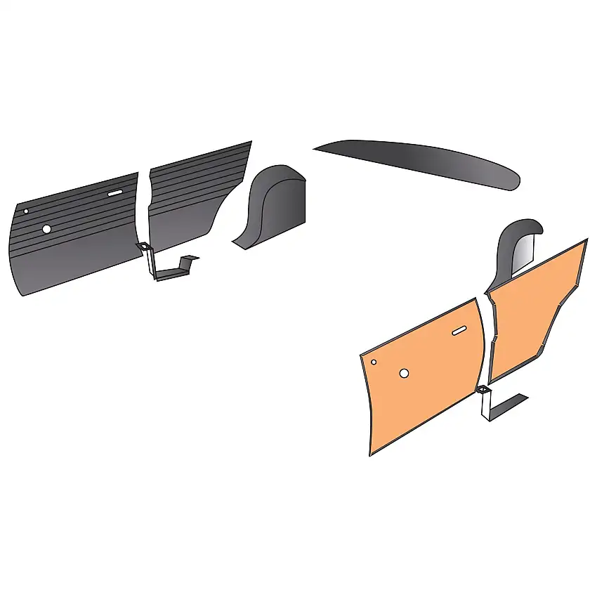 Basic 9-piece Trim Panel Kit - Grey