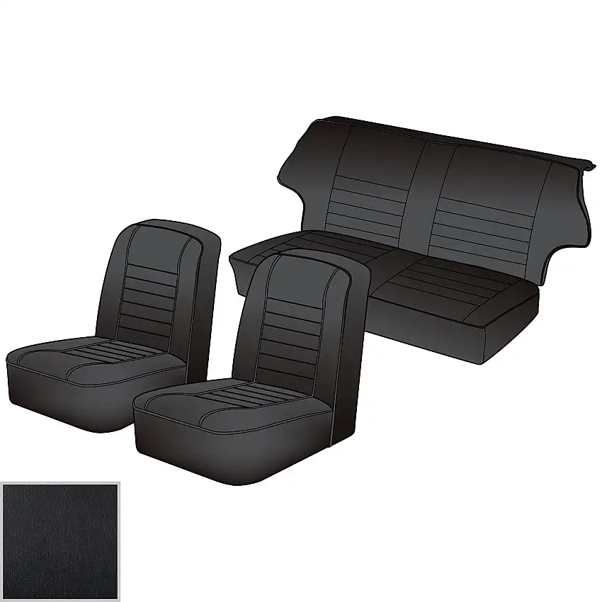 Seat Kit, Front and Rear - Black 116-173
