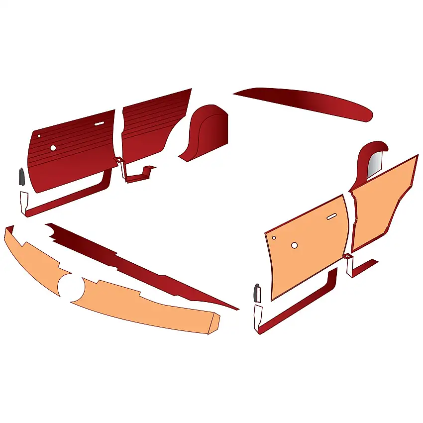 Standard 12-piece Trim Panel Kit - Red