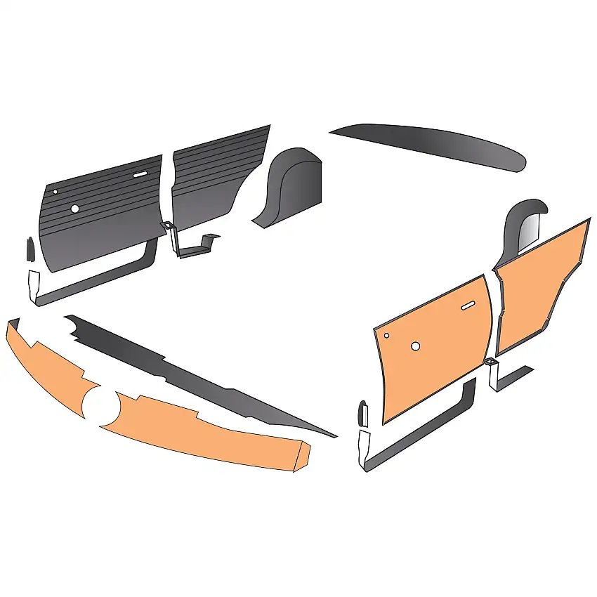 Standard 12-piece Trim Panel Kit - Grey