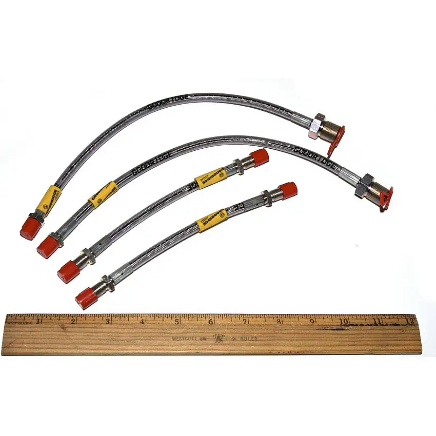 BRAKE HOSES, (4) stainless steel