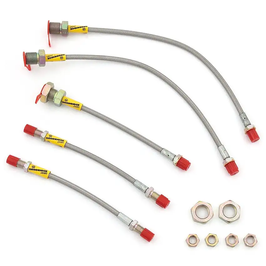 BRAKE HOSES, (5) stainless steel