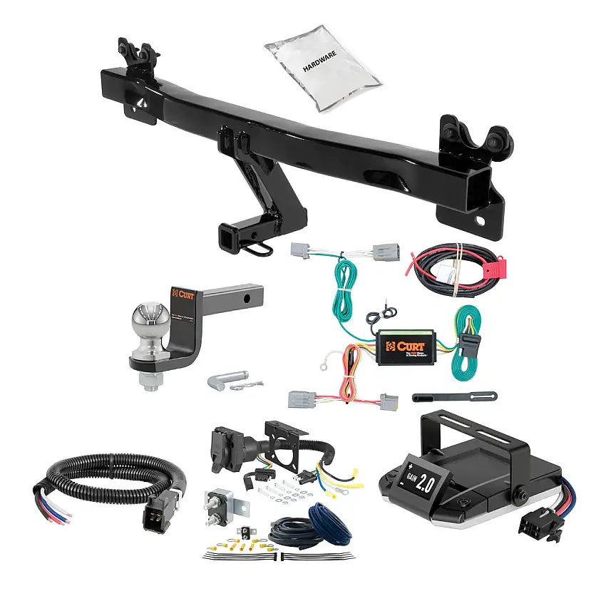 00-04 Volvo S40 4th digit of VIN is 'V' 1.25 CURT Trailer Hitch + Assure Proportional Brake Controller Kit HBCW2540