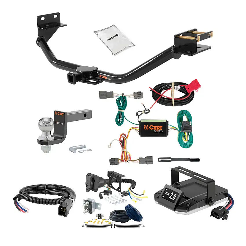 01-06 Hyundai Santa Fe 2 CURT Trailer Hitch + Assure Proportional Brake Controller Kit HBCW1442