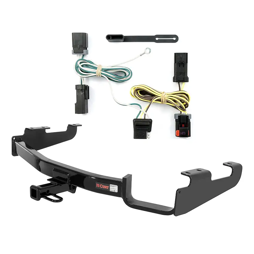 04 - 07 Dodge Grand Caravan Excluding Stow 'n Go and Sport Curt 1-1/4", Class 2 Trailer Tow Hitch + 4-flat Wiring Kit 12362