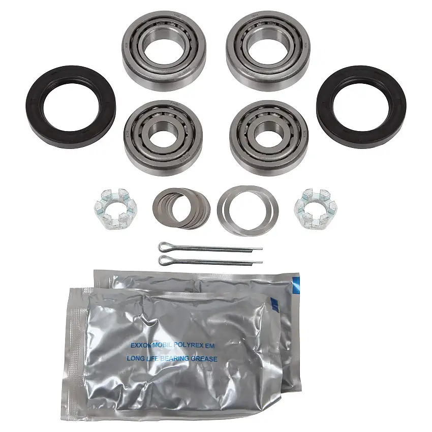 Complete Tapered Front Wheel Bearing Kit with Shims - Both Sides