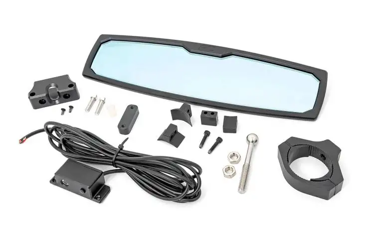 Rough Country UTV ALUMINUM REAR VIEW MIRROR DOME LIGHT| 12" | 1.75-2" MOUNT 99007A