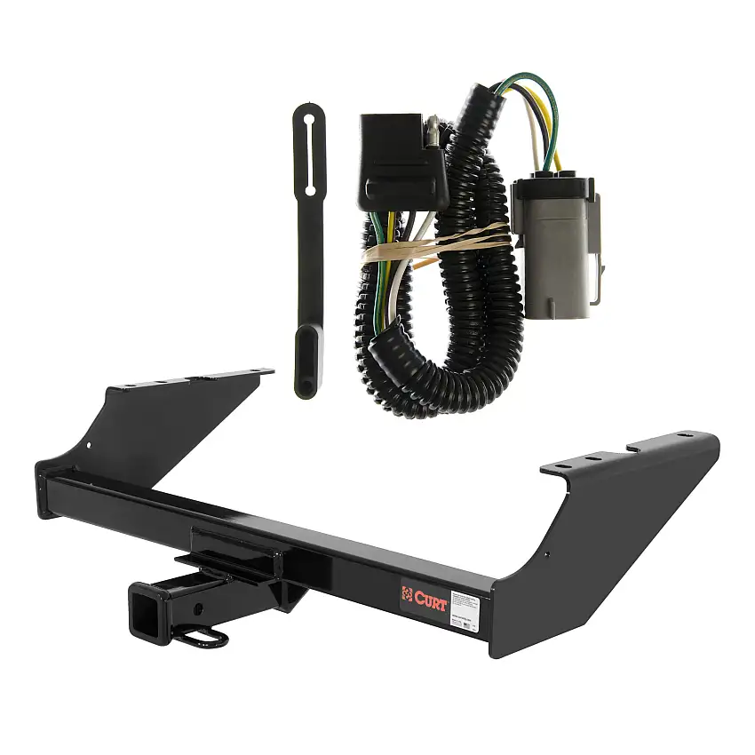 02 - 04 Ford F-250 Super Duty Excluding 20" spare tire Curt 2", Class 3 Trailer Tow Hitch + 4-flat Wiring Kit 13014