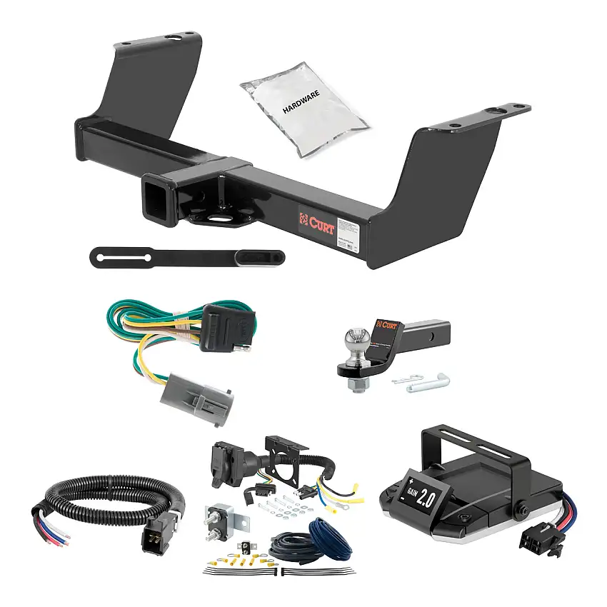 01-09 Mazda B2300 01-05 models are no drill 1.25 CURT Trailer Hitch + Assure Proportional Brake Controller Kit HBCW1778