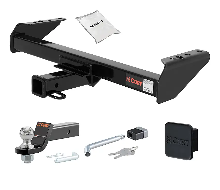 01 - 06 Chevrolet Silverado 3500 Cab & chassis 2in. CURT Trailer Hitch + Ball Mount + Cover + Lock Kit HWA531