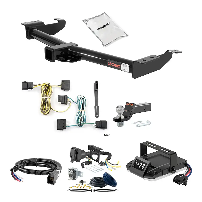 00-14 Ford E-150 2 CURT Trailer Hitch + Assure Proportional Brake Controller Kit HBCW801