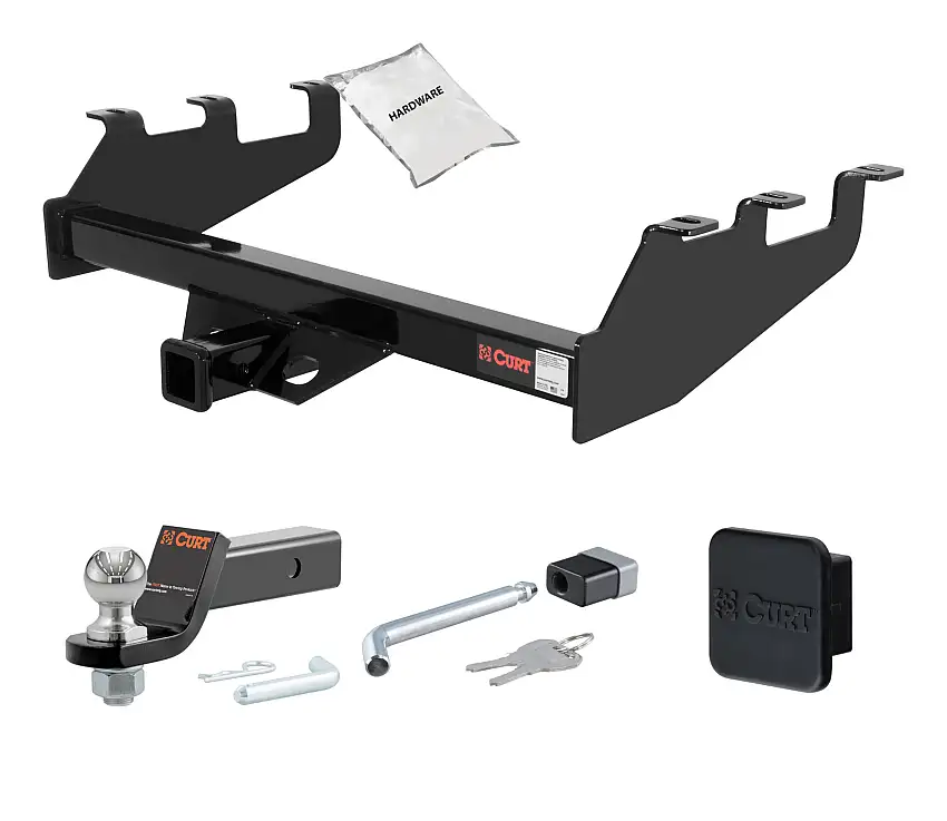 01 - 06 GMC Sierra 1500 HD With Tommy Gate lift or 10" drop bumper 2in. CURT Trailer Hitch + Ball Mount + Cover + Lock Kit HWA1165