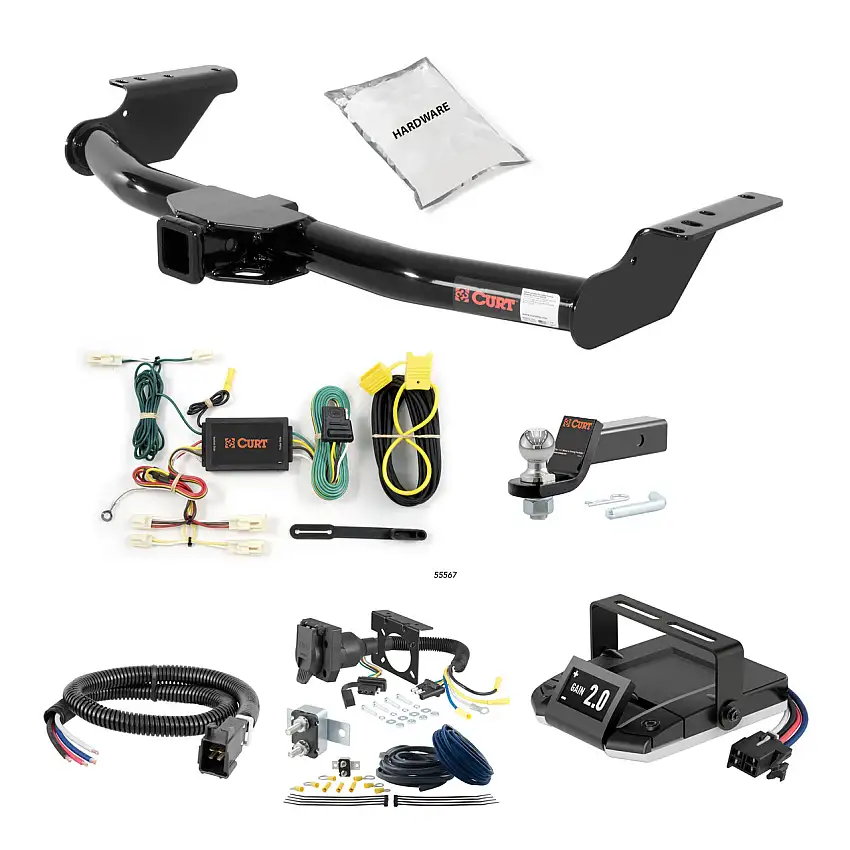 00-05 Toyota Echo Excluding Canadian models 1.25 CURT Trailer Hitch + Assure Proportional Brake Controller Kit HBCW2386