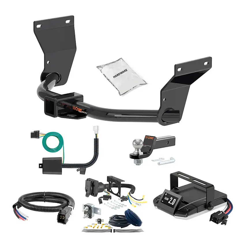 01 - 03 Acura MDX -- 1.25 CURT Trailer Hitch + Assure Proportional Brake Controller Kit HBCW11