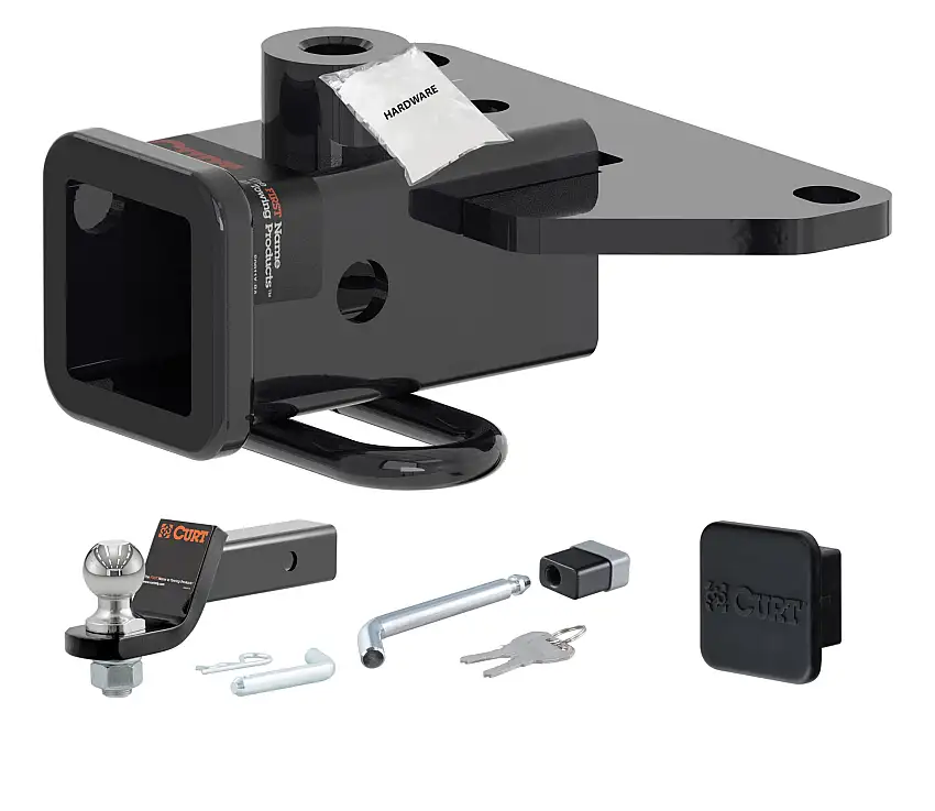 20 - 24 JEEP Gladiator 2in. CURT Trailer Hitch + Ball Mount + Cover + Lock Kit HWA1550