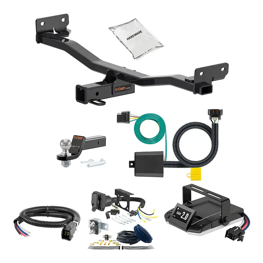 03-08 Hyundai Tiburon 1.25 CURT Trailer Hitch + Assure Proportional Brake Controller Kit HBCW1454