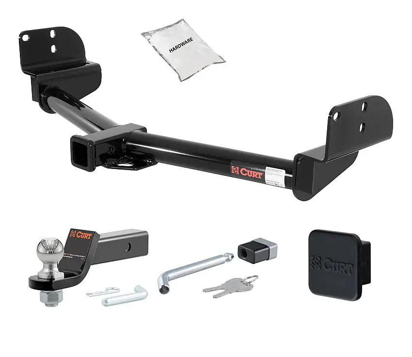 02 - 05 Ford Explorer Fits beneath factory 1-1/4" receiver hitch 2in. CURT Trailer Hitch + Ball Mount + Cover + Lock Kit HWA833