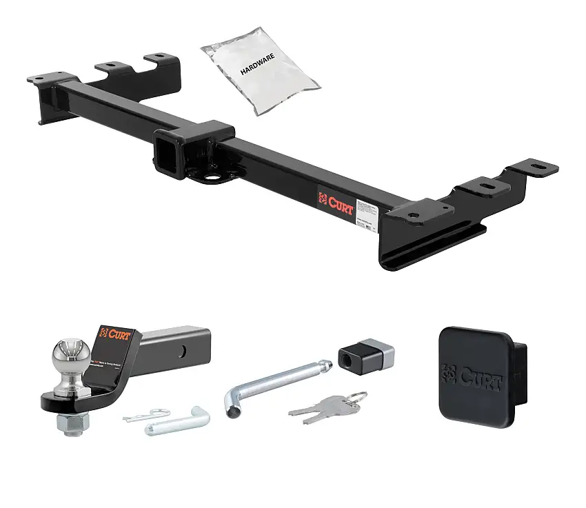 01 - 06 Chevrolet Silverado 1500 HD With roll pan bumper 2in. CURT Trailer Hitch + Ball Mount + Cover + Lock Kit HWA437