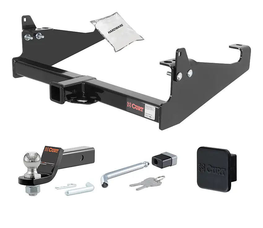 00 - 24 Ford F-650 Cab & chassis with 34" frame width (O.D.) 2in. CURT Trailer Hitch + Ball Mount + Cover + Lock Kit HWA924