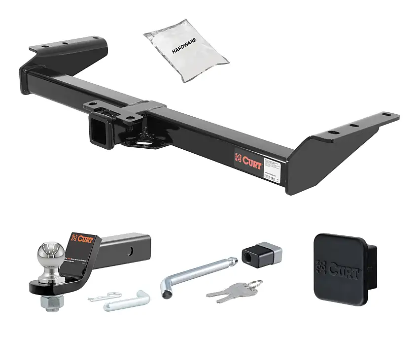 00 - 02 GMC  New body style, 4.8L or 5.3L 2in. CURT Trailer Hitch + Ball Mount + Cover + Lock Kit HWA1310