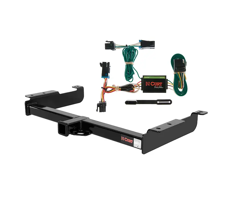 00 - 02 Chevrolet Express 2500 Curt 2", Class 4 Trailer Tow Hitch + 4-flat Wiring Kit 14090