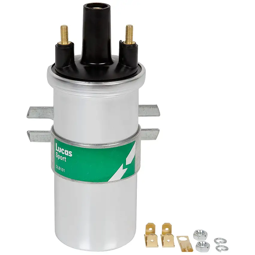 COIL, ignition, push-on coil wire, Lucas