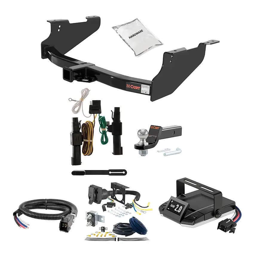 02-02 Dodge Ram 1500 8' bed only (built before 11/02) 2 CURT Trailer Hitch + Assure Proportional Brake Controller Kit HBCW723