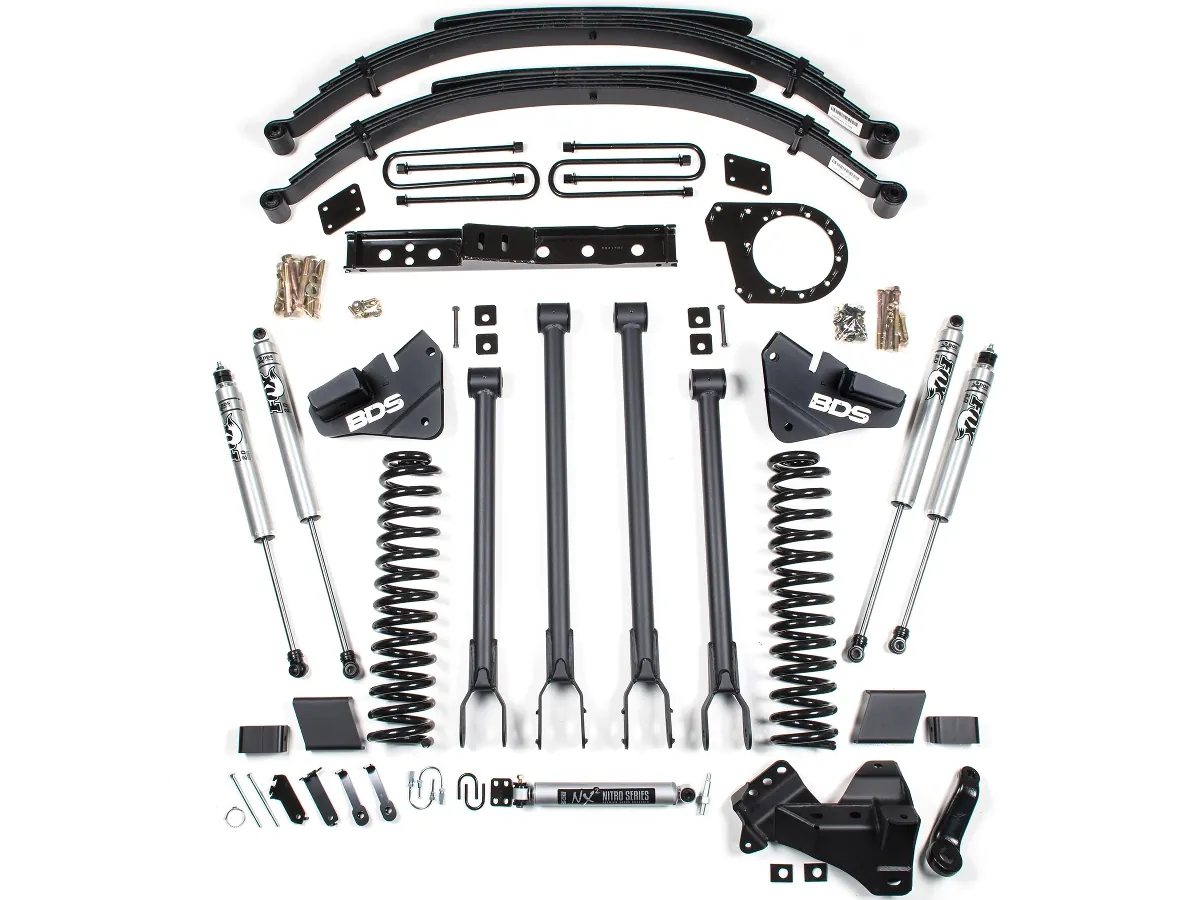 2017-2019 Ford F250 & F350 2-Leaf 6.7L 4WD BDS 6 inch 4-Link Suspension Lift (FOX 2.0 Shocks) 1527FS