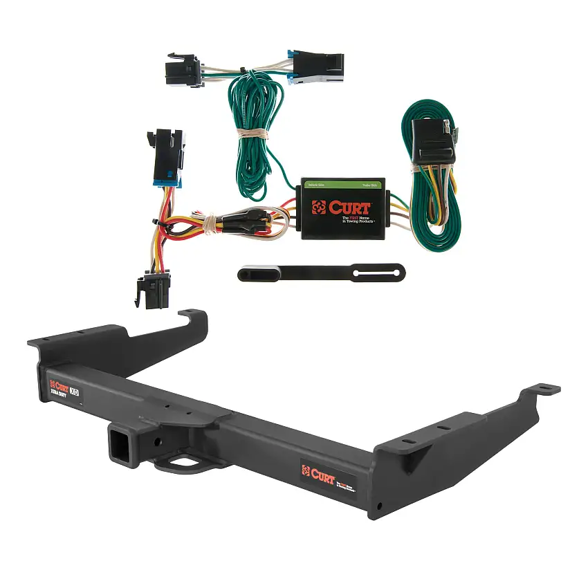 00 - 02 GMC Savana 3500 Excluding cutaway models Curt 2", Class 5 Trailer Tow Hitch + 4-flat Wiring Kit 15320
