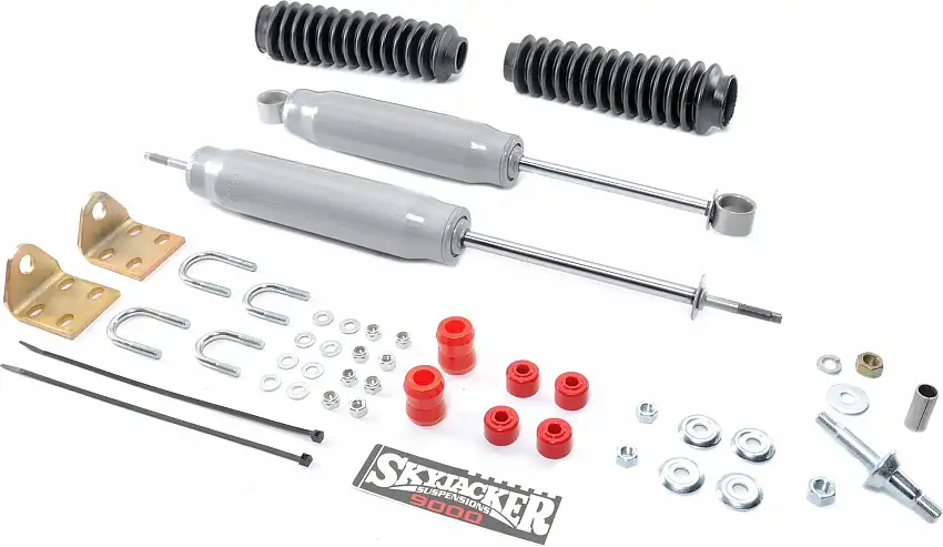 Skyjacker M95 Silver Dual Steering Stabilizer Kit for 97-06 Jeep Wrangler & Wrangler Unlimited TJ 9219