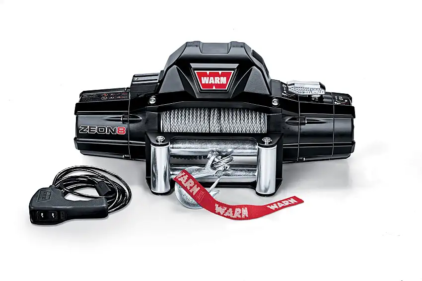 WARN ZEON 8 Winch (12V DC) 100' Wire Rope and Roller Fairlead 88980