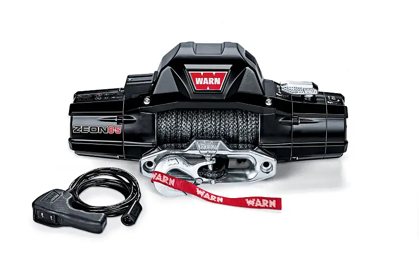 WARN ZEON 8-S Winch (12V DC) 100' Spydura Synthetic Rope and Hawse Fairlead 89305
