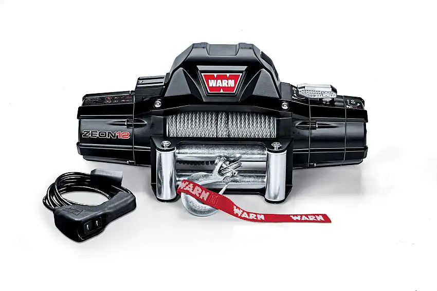 WARN ZEON 12 Winch With 80' Wire Rope & Roller Fairlead 89120