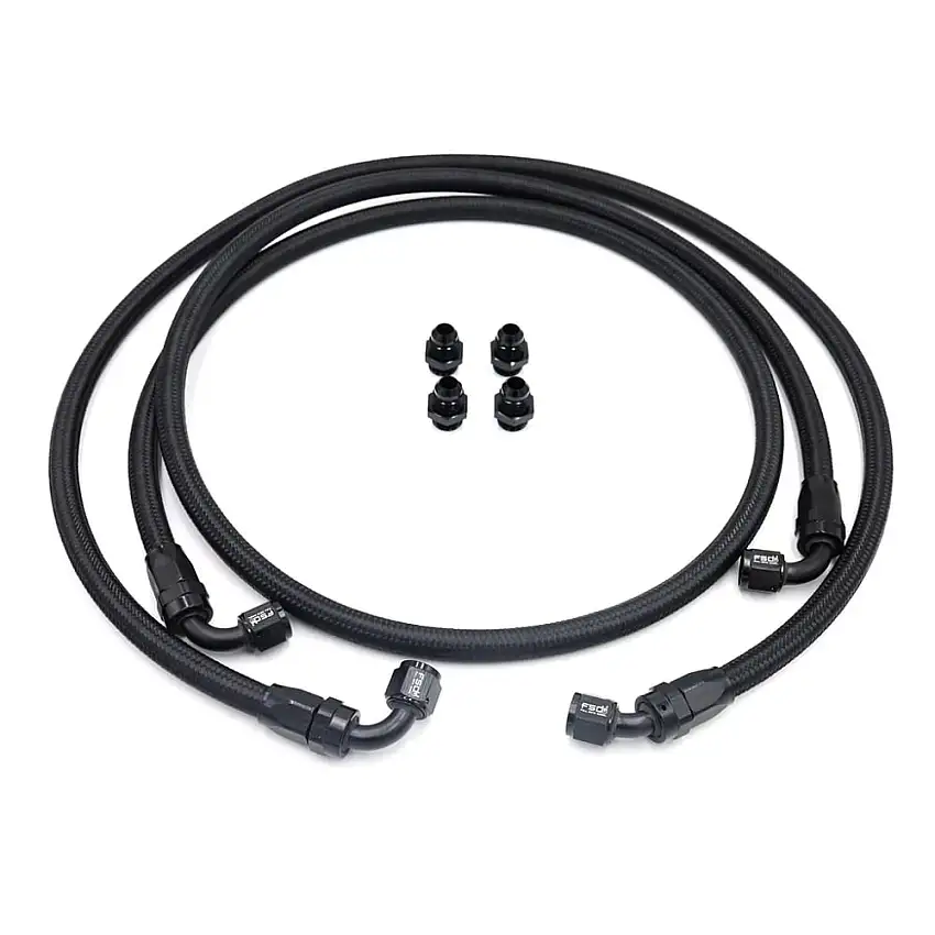 Full Send Diesel Black Braided Replacement 68RFE Bypass Transmission Line Kit 13-18 Ram 6.7L Cummins