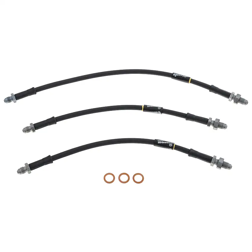 Classic Black Stainless Steel Braided Brake Hose Set by Goodridge 278942
