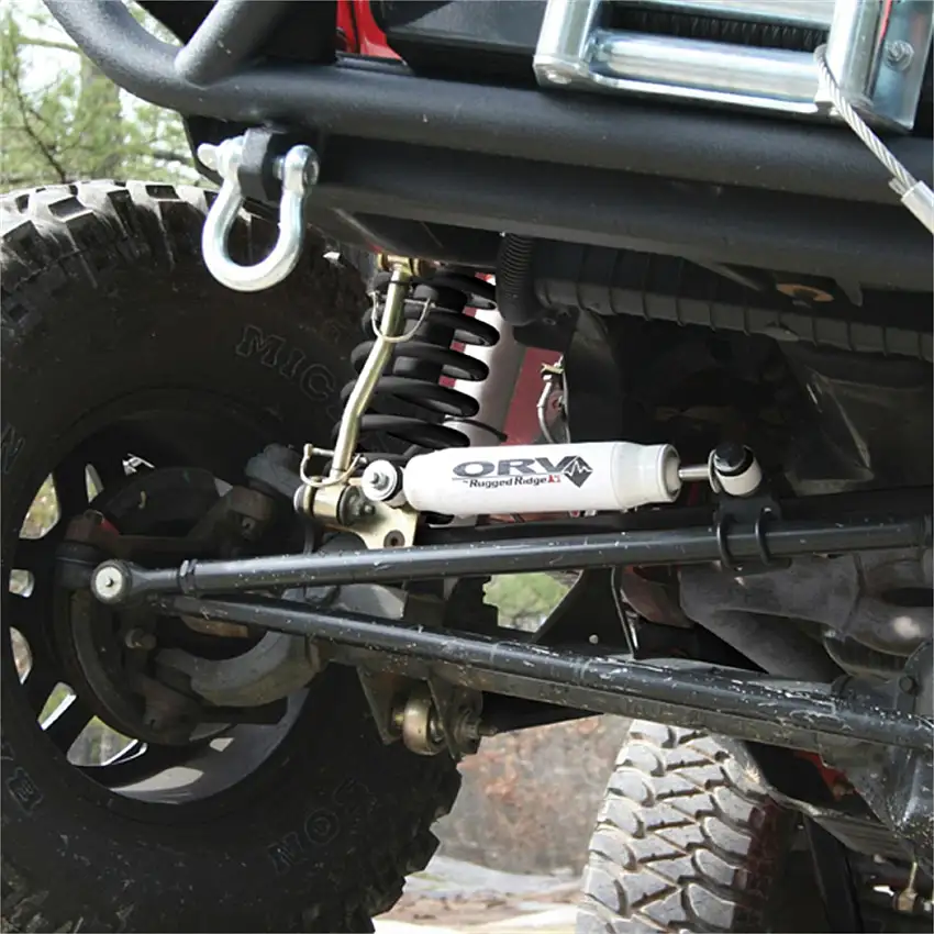 Rugged Ridge 18475.03 Steering Stabilizer; 07-17 Jeep Wrangler JK