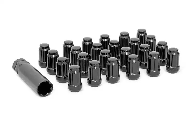 Rough Country 1/2 X 20 LUG NUT SET OF 24 BLACK 502024BLK
