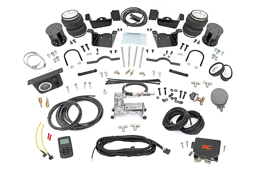 Rough Country Air Spring Kit w/compressor Wireless Controller 3-5 Inch Lift Kit Chevy/GMC 2500HD/3500HD (20-
