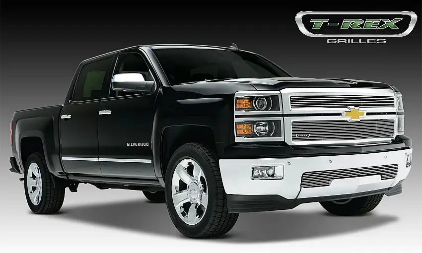 T-Rex Grilles 20121 Billet Grille, Polished, Aluminum, 2 Pc, Replacement