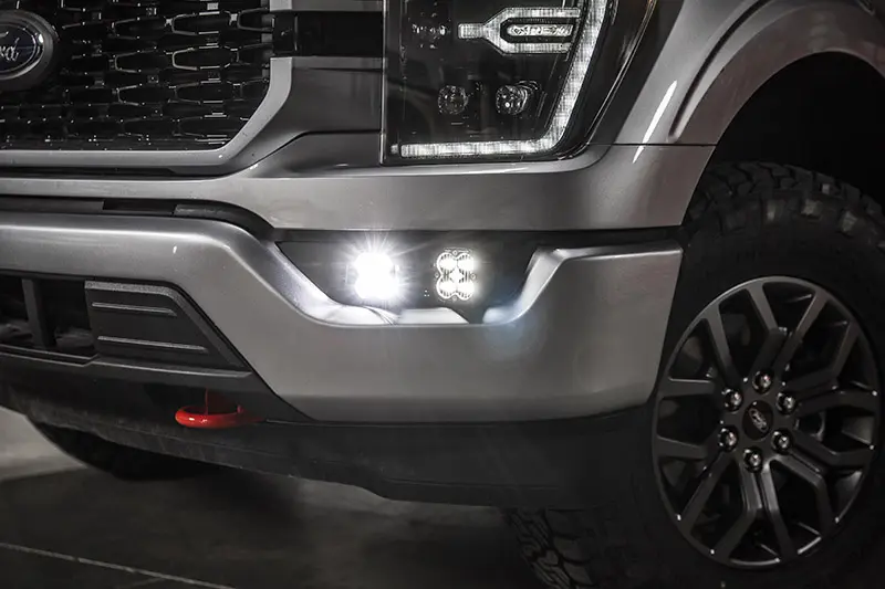 2021-2023 Ford F150 with OEM DRLs Baja Designs Clear SAE & Squadron Pro LED For Bucket Light Kit for Upfitter Switches | 447870UP