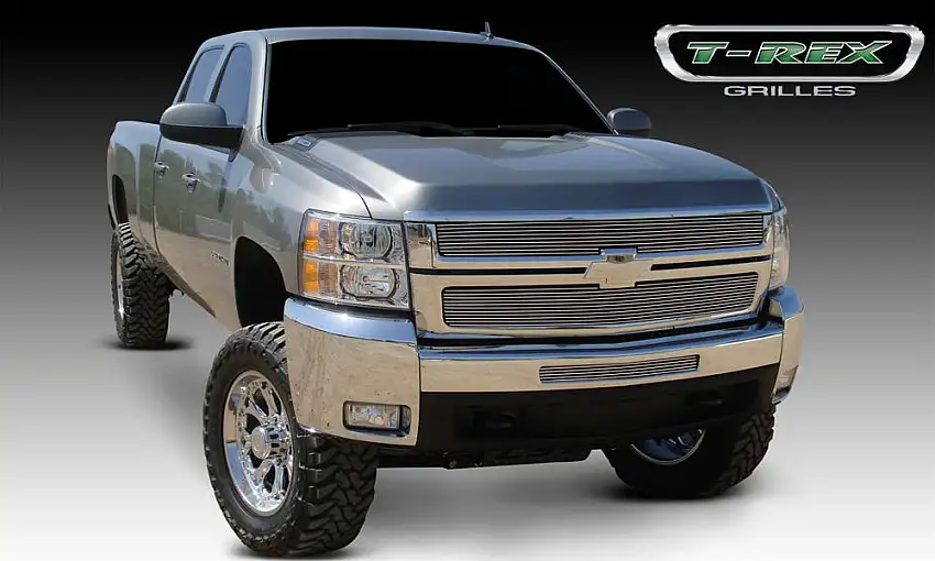 T-Rex Grilles 21112 Billet Grille, Polished, Aluminum, 2 Pc, Overlay
