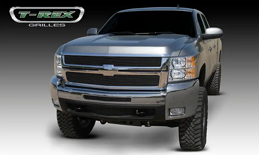 T-Rex Grilles 21112B Billet Grille, Black, Aluminum, 2 Pc, Overlay