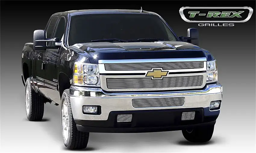 T-Rex Grilles 21114 Billet Grille, Polished, Aluminum, 2 Pc, Overlay
