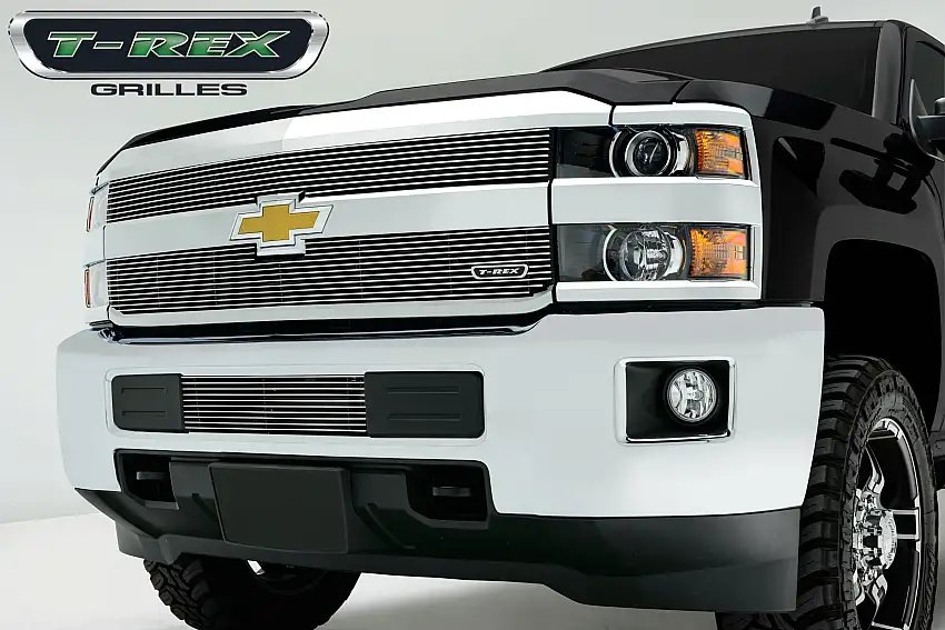 T-Rex Grilles 21122 Billet Grille, Polished, Aluminum, 2 Pc, Overlay