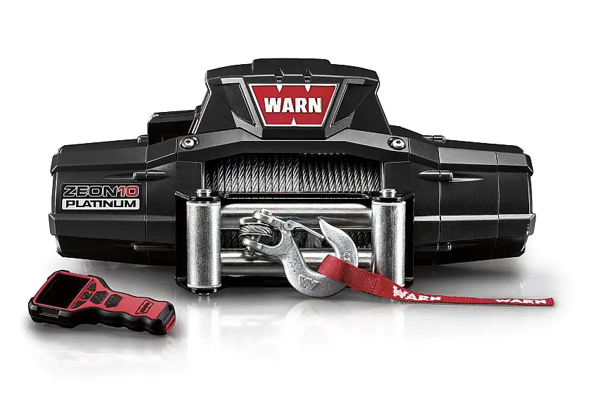 WARN ZEON 10 Platinum Winch With 80' Wire Rope & Roller Fairlead 92810