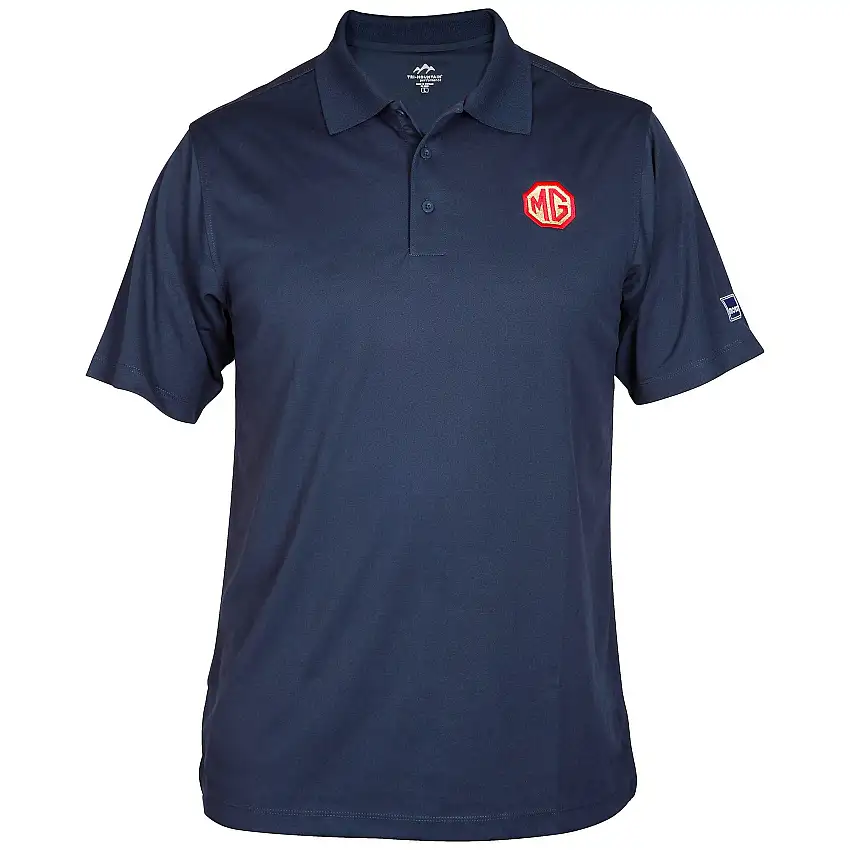 MG Octagon Embroidered Navy Performance Polo