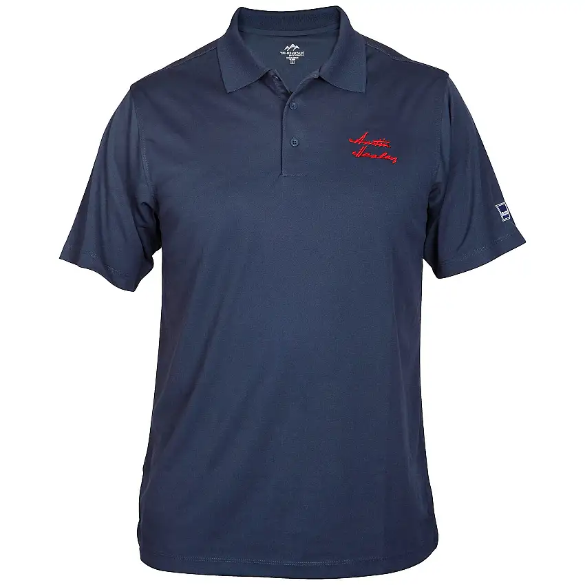 Austin Healey Script Embroidered Navy Performance Polo