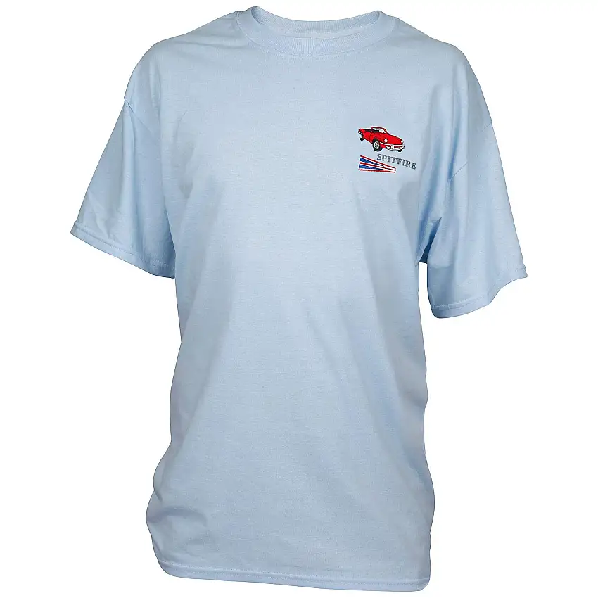 Light Blue Embroidered Triumph Spitfire T-Shirts